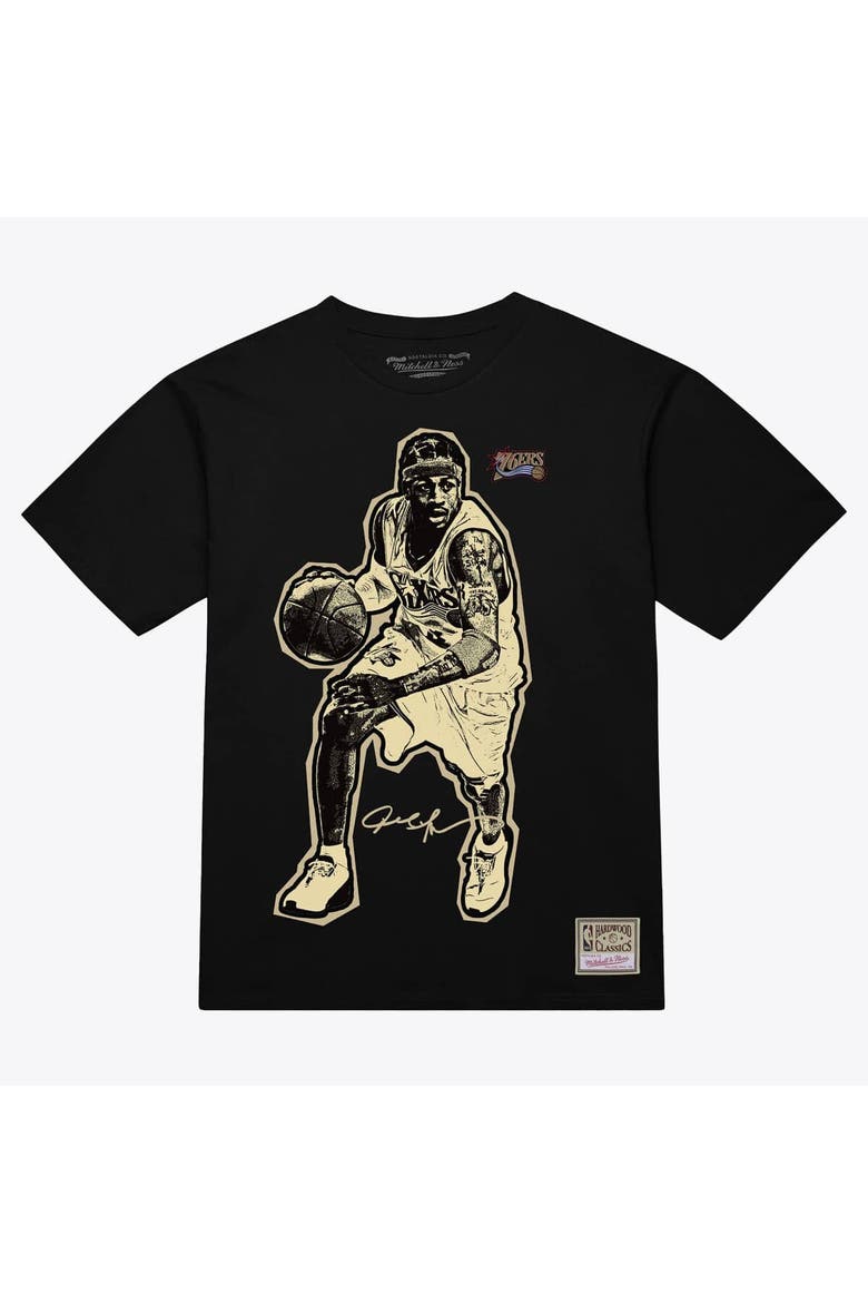 Unisex Mitchell & Ness Allen Iverson Black Philadelphia 76ers Blockbuster Player Graphic T-Shirt, Main, color, Black