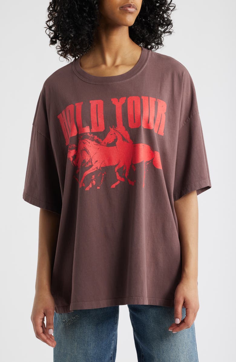 Daydreamer Hold Your Horses Cotton Graphic T-Shirt, Main, color,