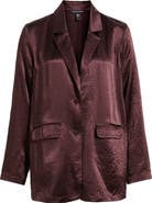 Eileen Fisher Crinkled Satin Blazer