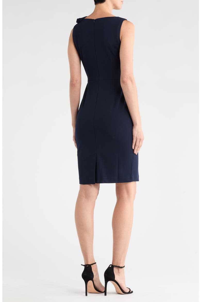 Tie Bow Sleeveless Sheath Dress, Alternate, color, NAVY