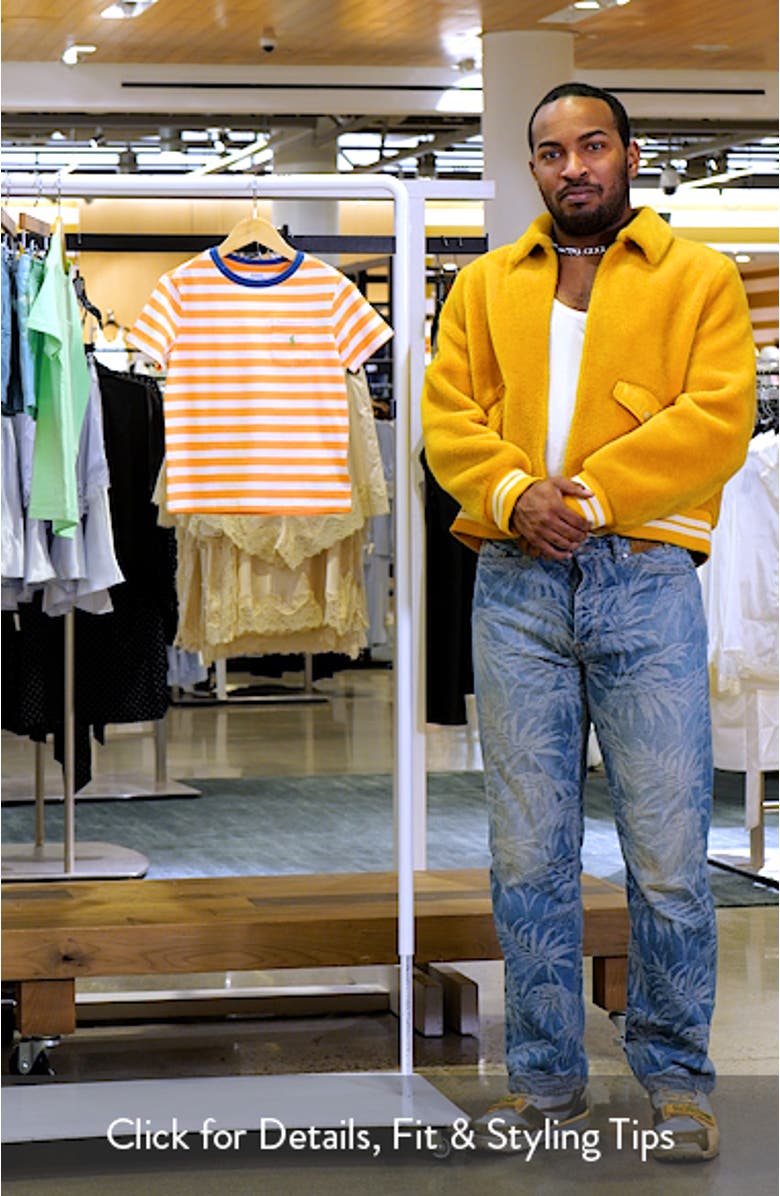 Kids' Stripe Cotton Pocket T-Shirt, sales video thumbnail