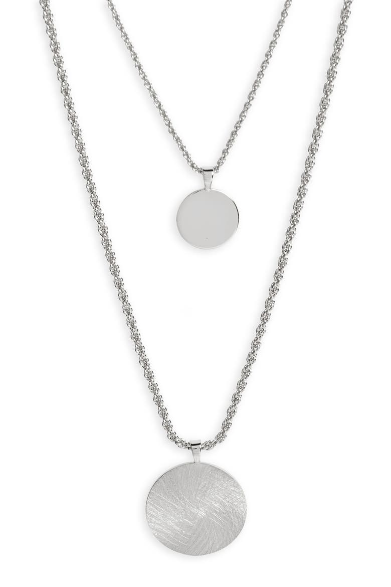 Double Layer Necklace, Alternate, color, RHODIUM