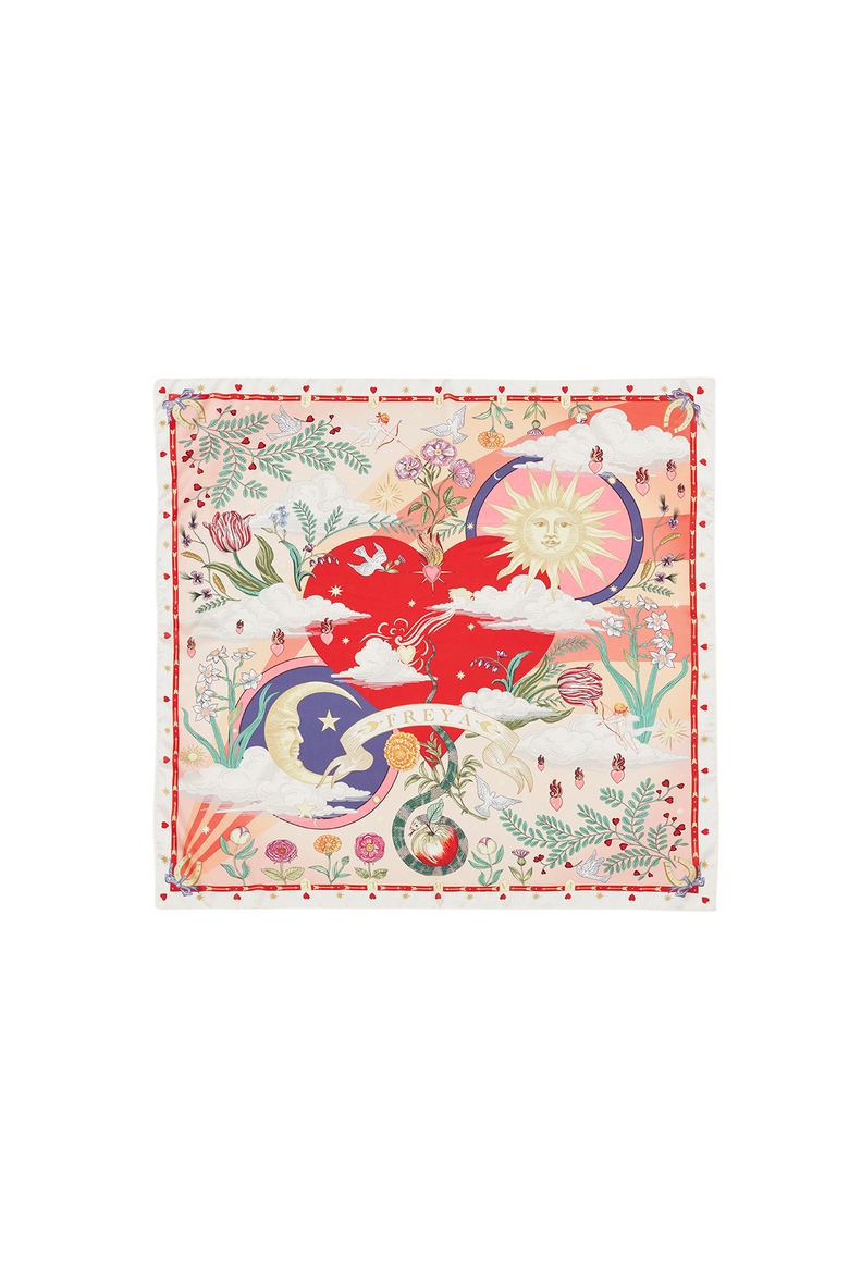 Freya Narrative Square Scarf, Main, color, Pink