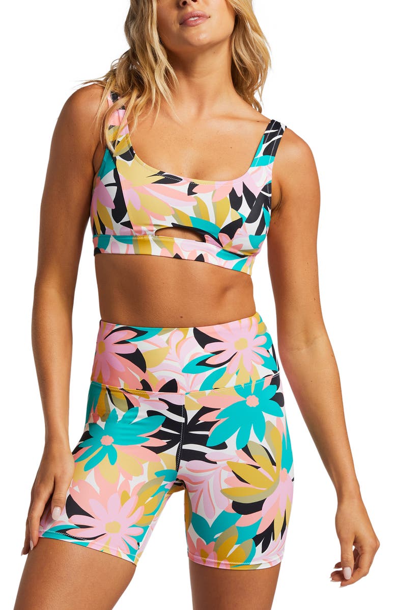 Billabong Floral Bike Shorts, Alternate, color,