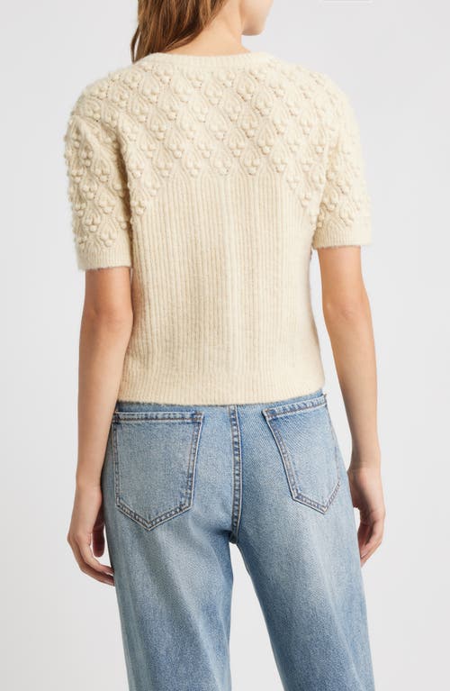 Rag & Bone Sierra Pom Short Sleeve Cardigan In Yellow