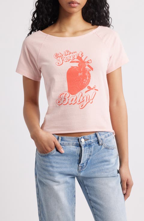 Strawberry Cotton Graphic T-Shirt