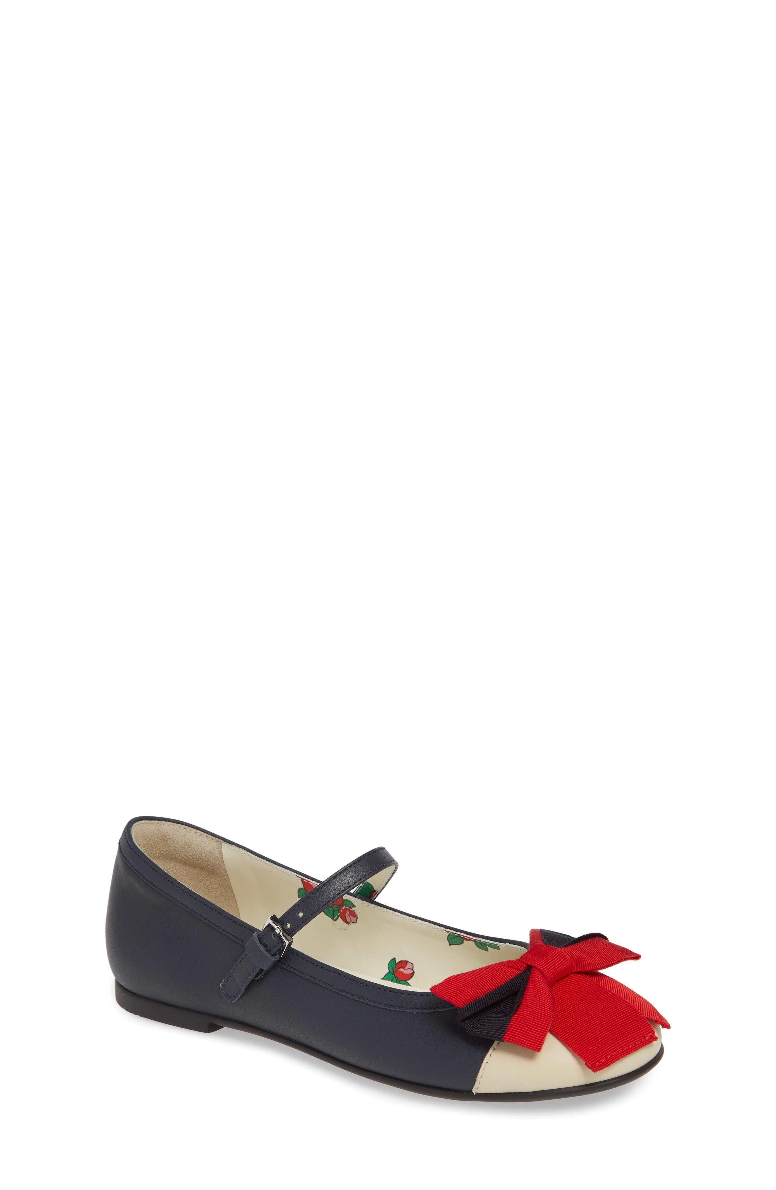 Gucci Web Bow Mary Jane Flat, Main, color, 