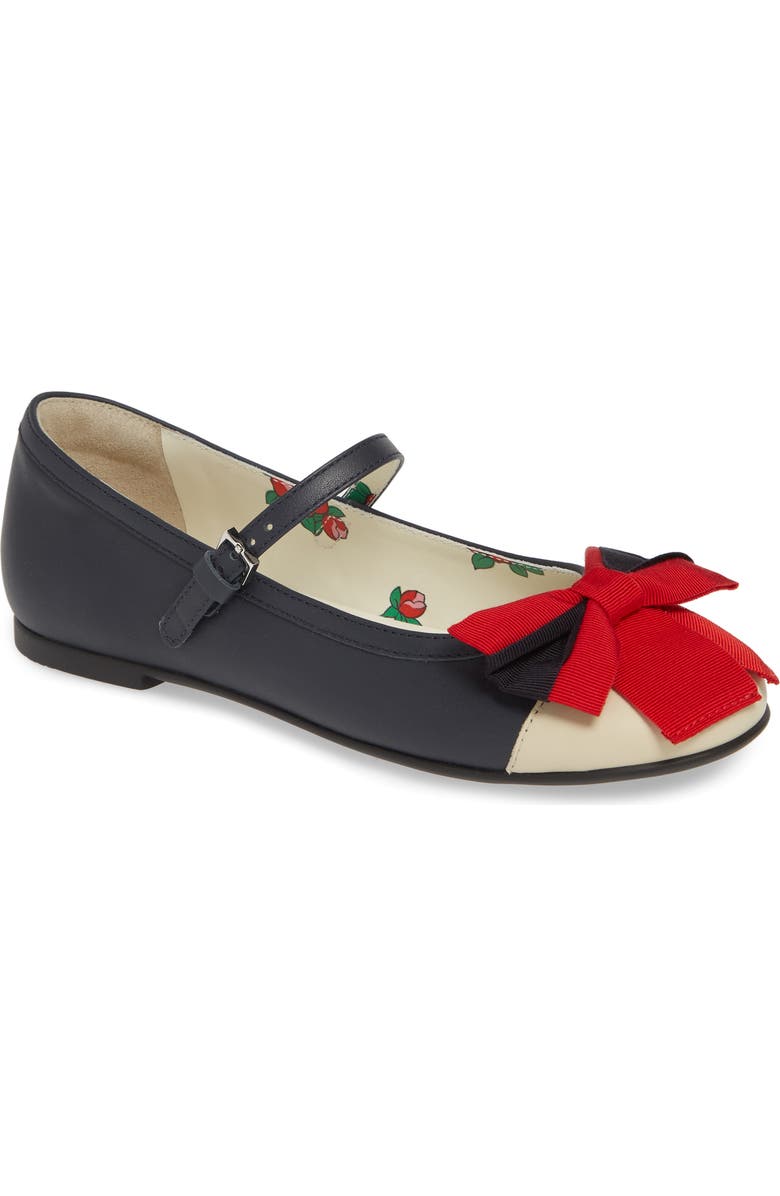 Gucci Web Bow Mary Jane Flat, Main, color,