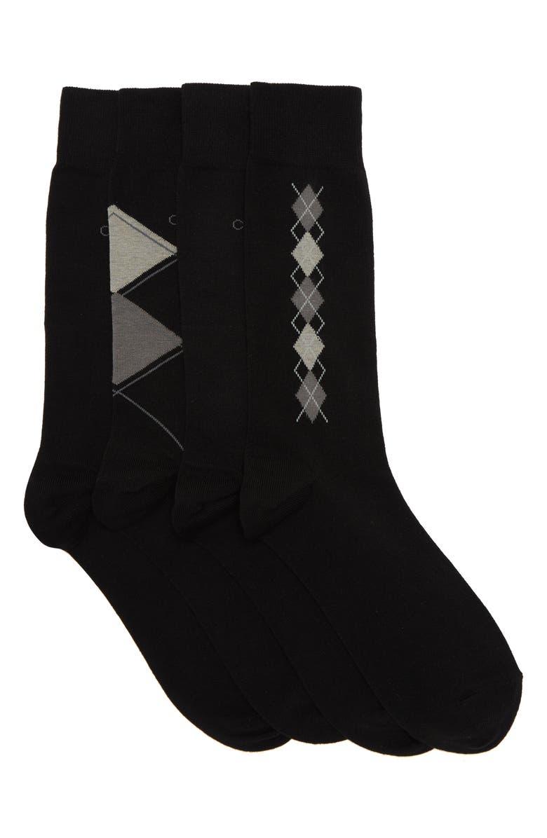 Calvin Klein Assorted Argyle Crew Socks - Pack of 4, Main, color, 