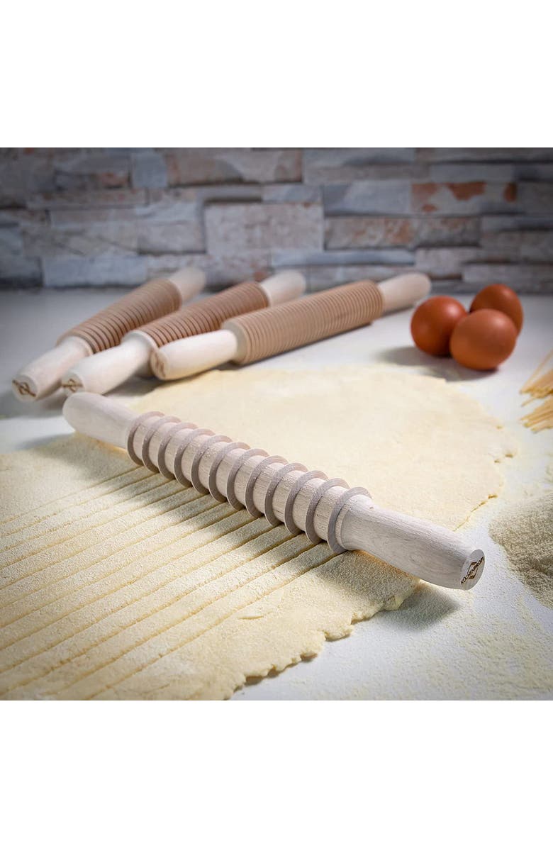 Kuchenprofi Wooden Pasta Cutter, 12-Inch, Spaghetti, Alternate, color, Beige