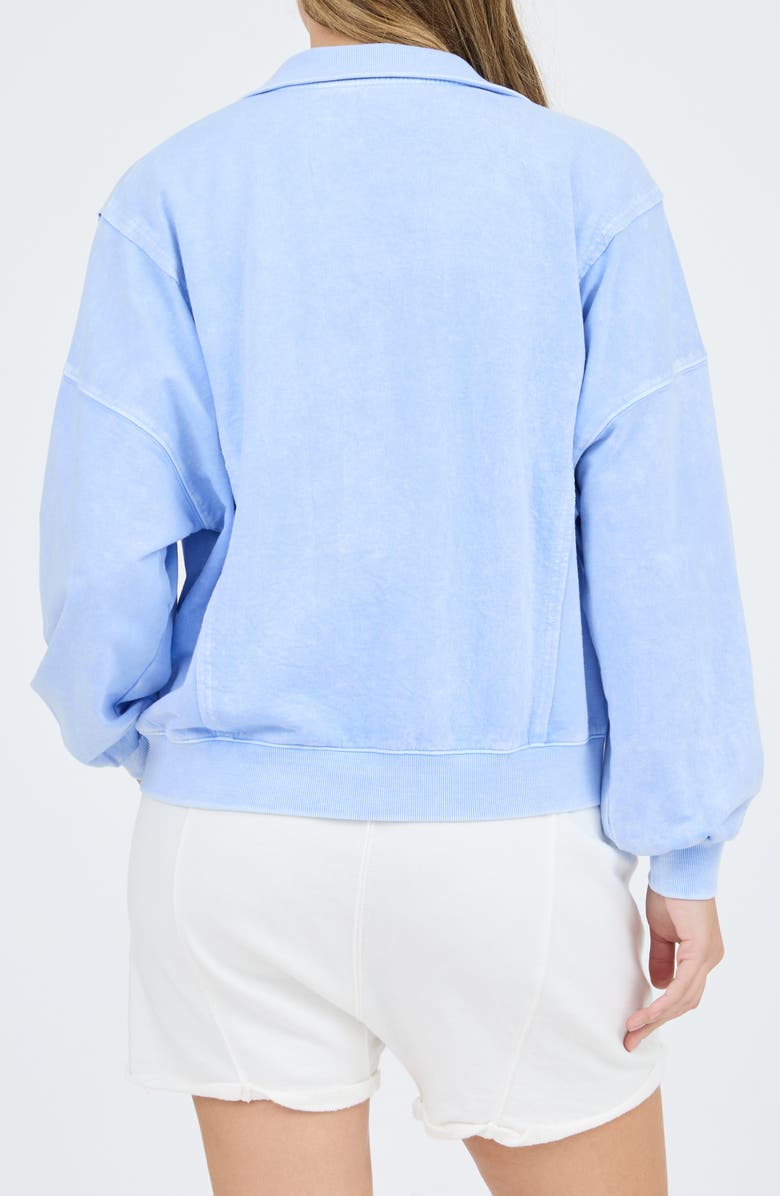 Blu Pepper Washed Half Snap Sweatshirt, Alternate, color, Light Blue