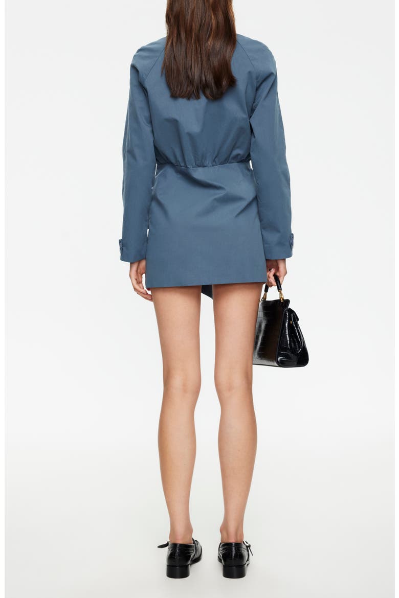 Wiseguy Long Sleeve Cotton Mini Shirtdress, Alternate, color, SLATE