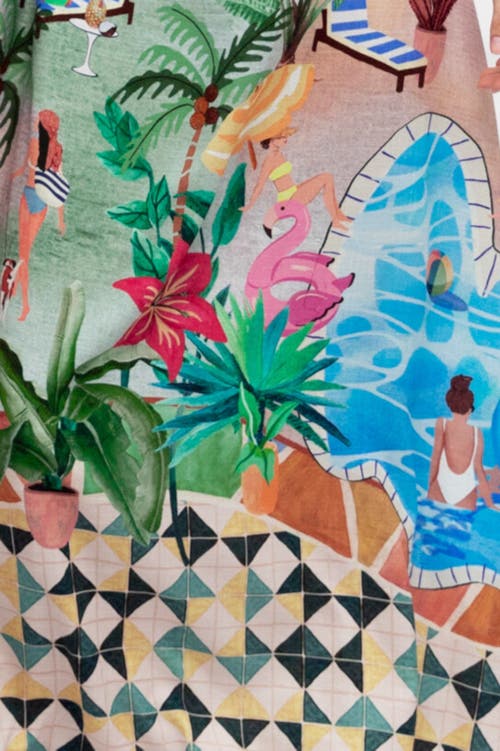 Paper Heart Pool Side Maxi Dress In Blue