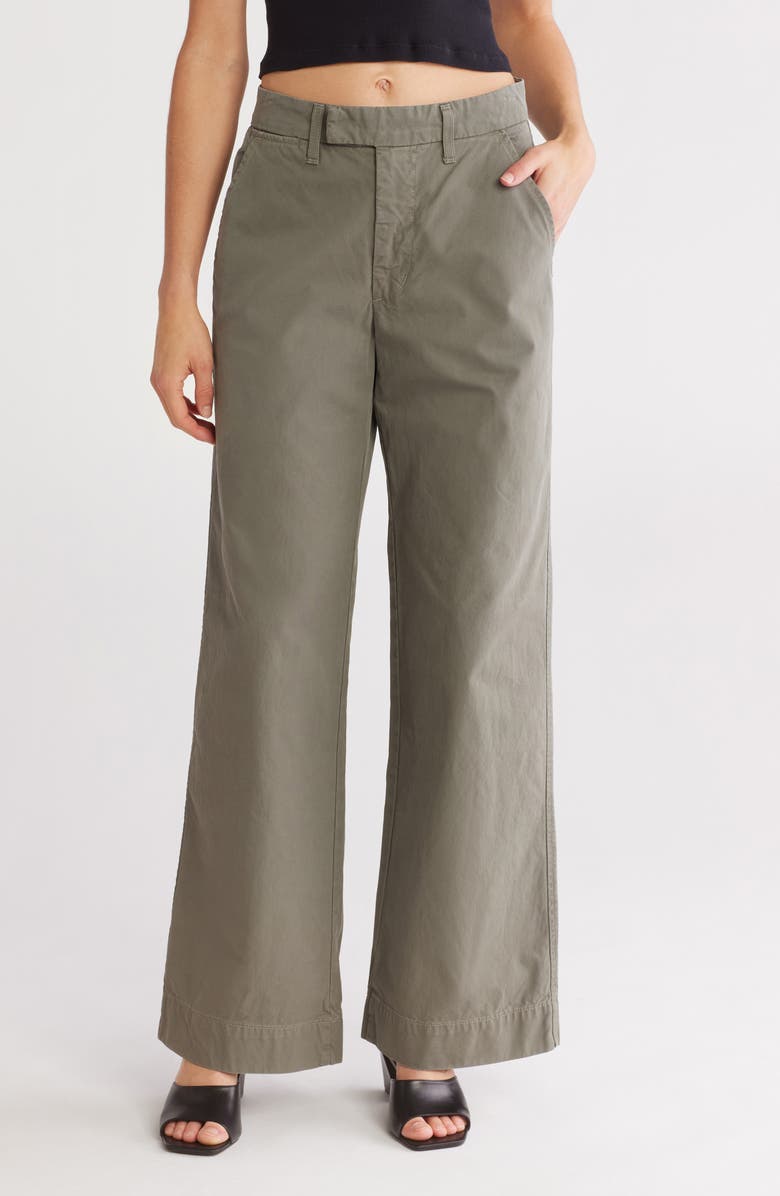 SLVRLAKE Evie Cotton Twill Wide Leg Pants, Main, color,
