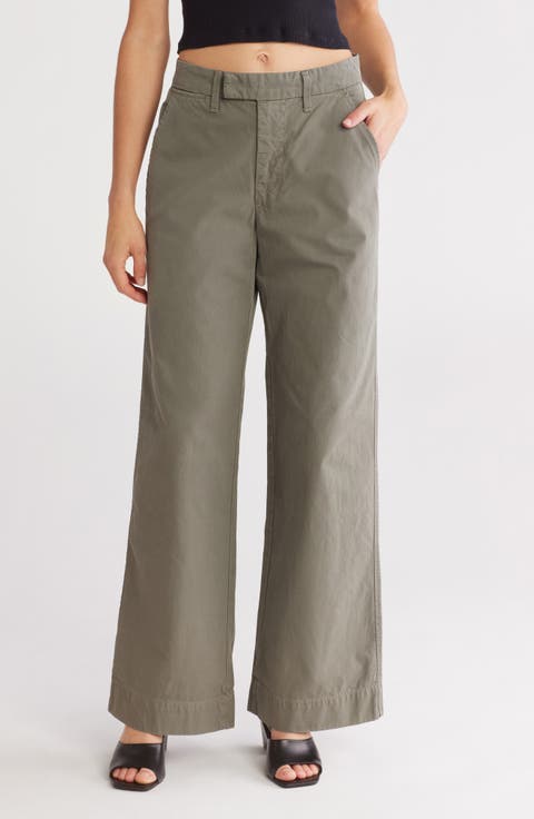 Evie Cotton Twill Wide Leg Pants