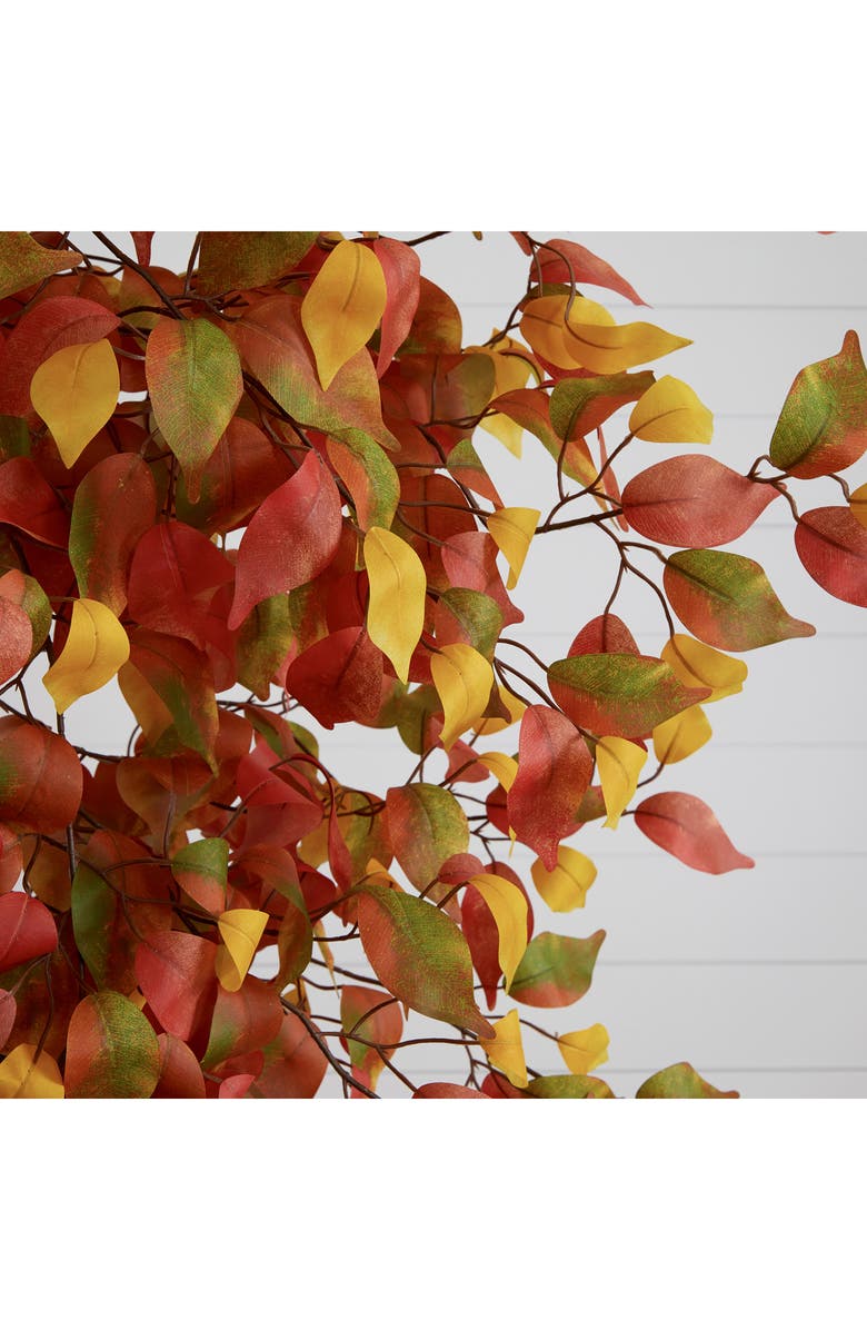 NEARLY NATURAL 7FT Autumn Ficus Artificial Tree, Alternate, color, Orange