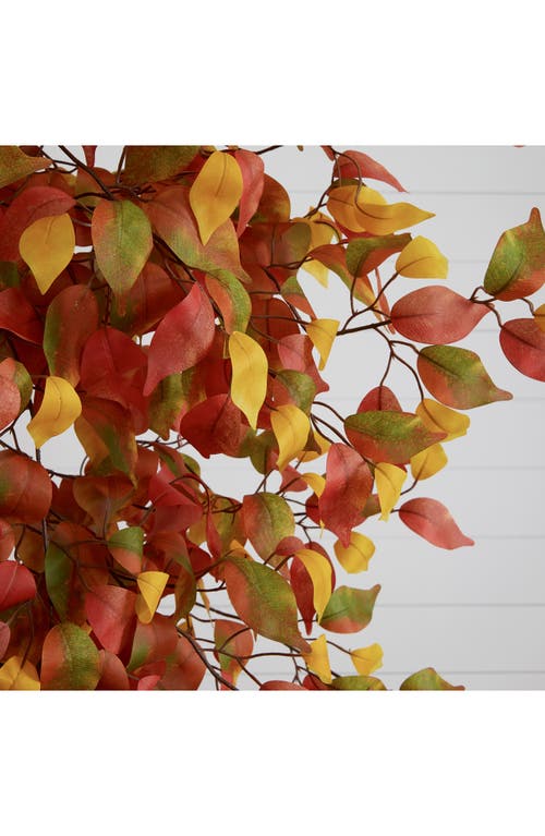 Nearly Natural 7ft Autumn Ficus Artificial Tree In Orange