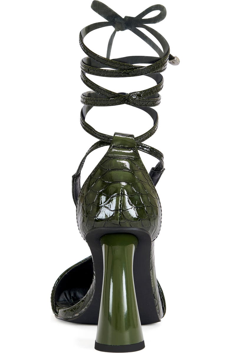 AZALEA WANG Keleder Snakeskin Embossed Ankle Wrap Sandal, Alternate, color,