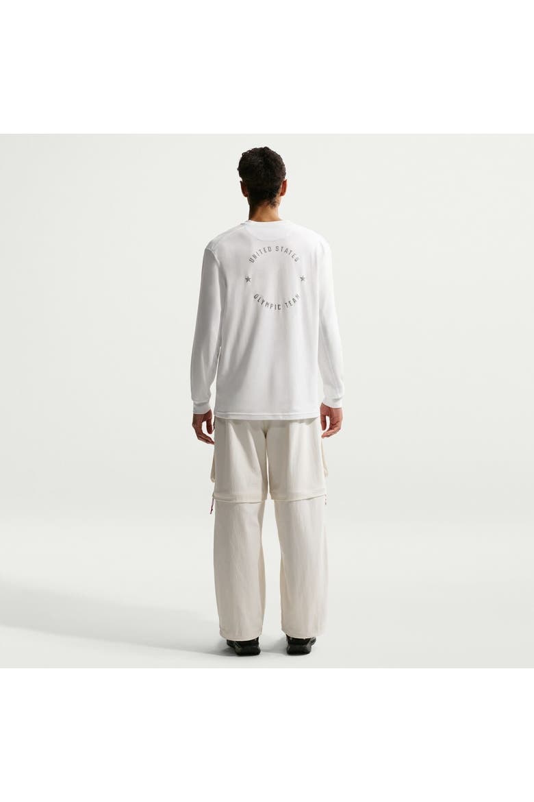 Men's Nike ACG  White Team USA Dri-FIT Primary Logo Long Sleeve T-Shirt, Alternate, color, White
