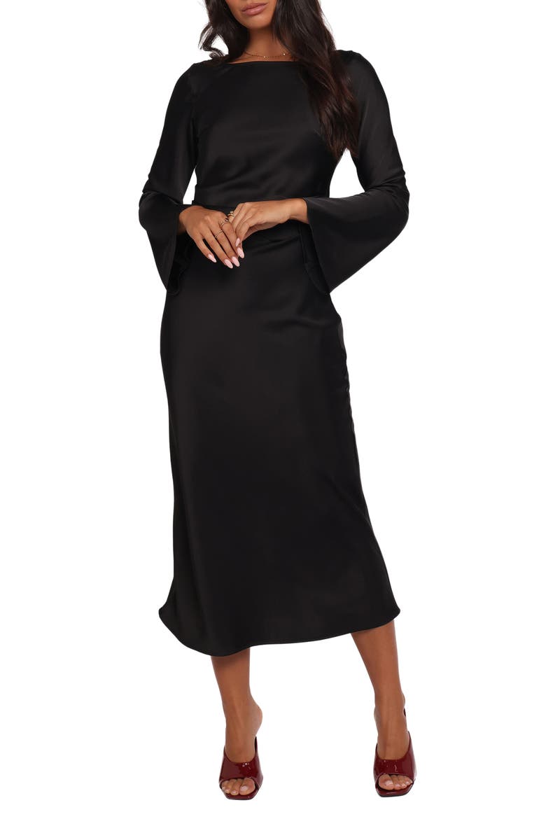 Kalyssa Long Sleeve Cocktail Dress, Main, color, BLACK