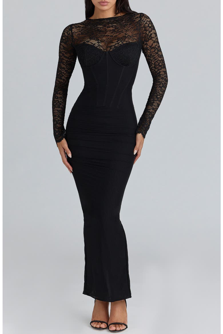 Shiloh Long Sleeve Body-Con Dress, Main, color, BLACK