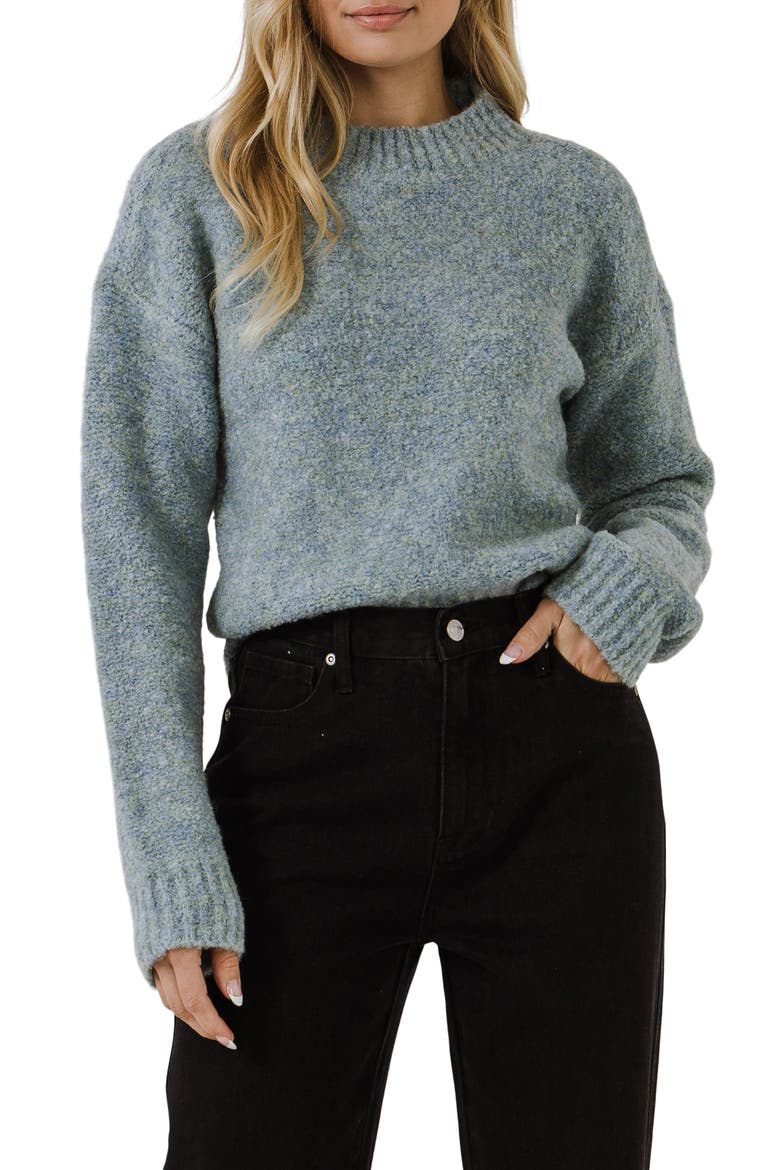 Cozy Crewneck Sweater, Main, color, BLUE