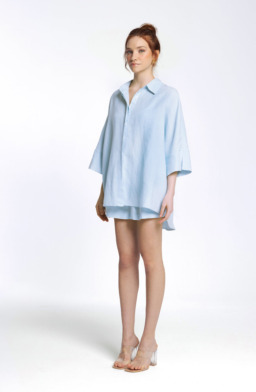 Monlicia Iyan Linen Shirt In Blue