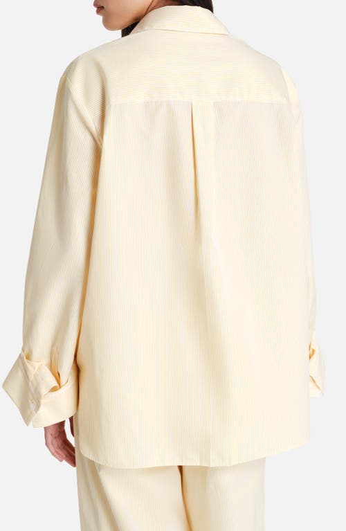 Twp Next Morning Stripe Cotton Button-up Shirt In Nude