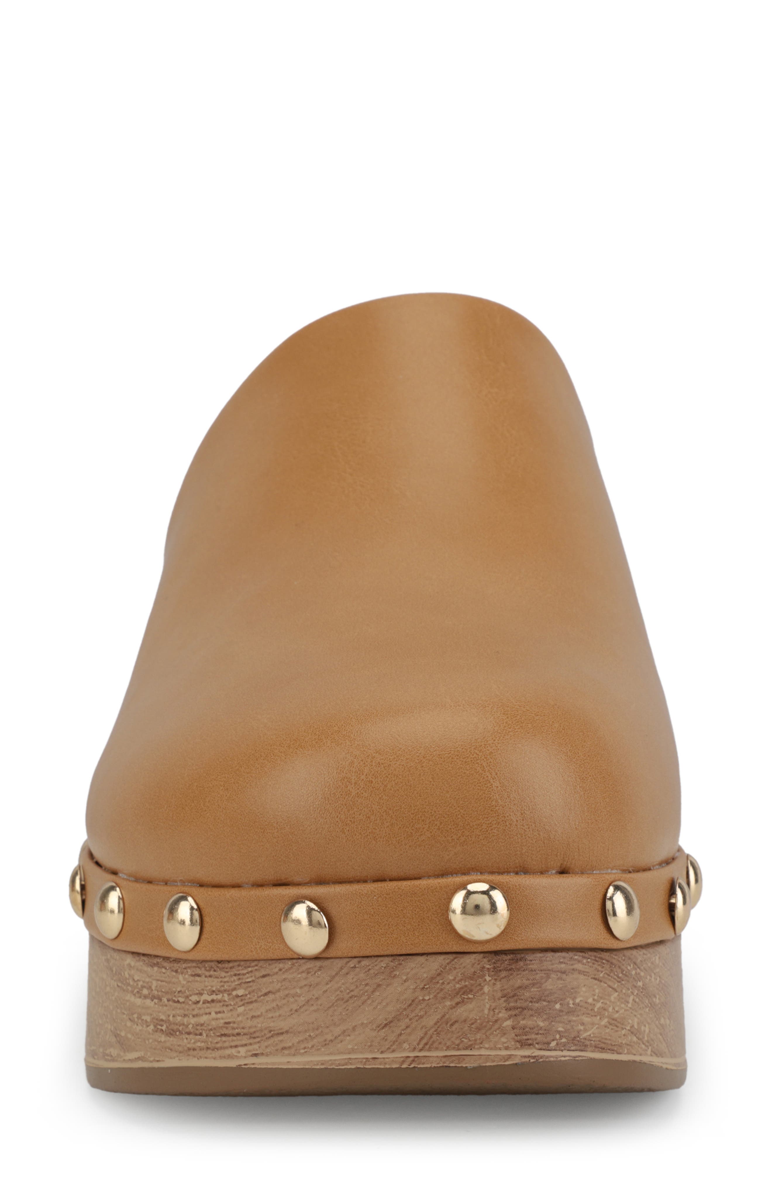Elaine Faux Leather Clog, Alternate, color, COGNAC