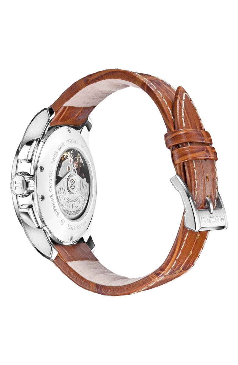 Hamilton Jazzmaster Viewmatic Auto Leather Strap Watch, 40mm, Alternate, color, 