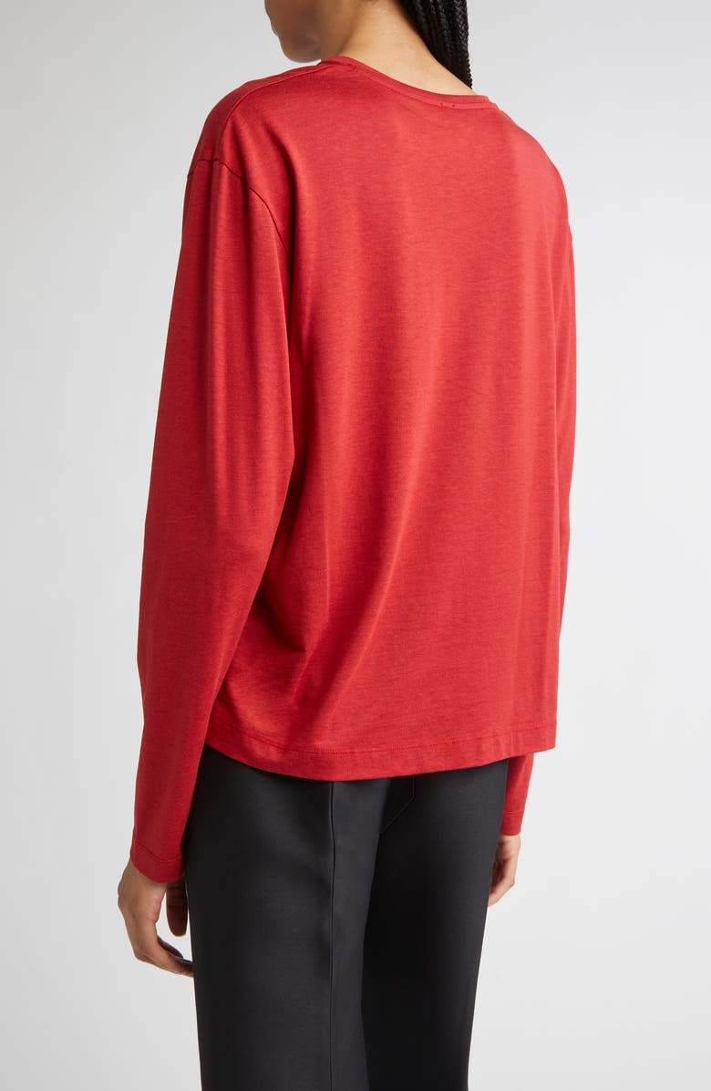 TOTEME Classic Long Sleeve T-Shirt, Alternate, color, Poppy