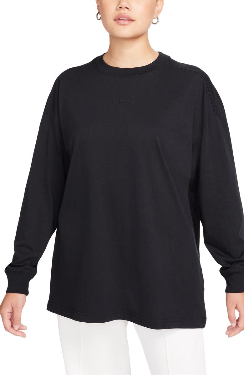 Nike Micro Logo Oversize Long Sleeve T-Shirt, Main, color,