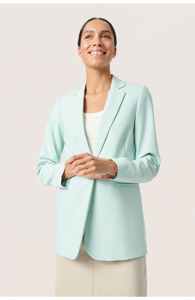Soaked in Luxury Corinne Notch Lapel Regular Fit Blazer, Alternate, color, Surf Spray