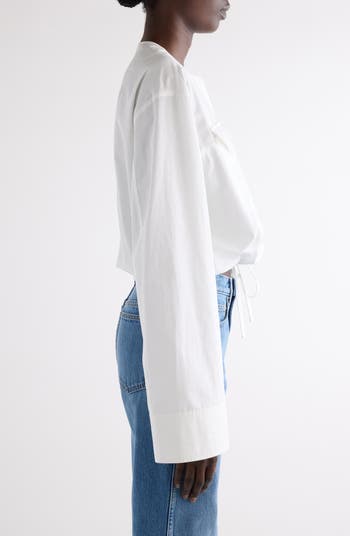 Utility Cotton Poplin Crop Shirt