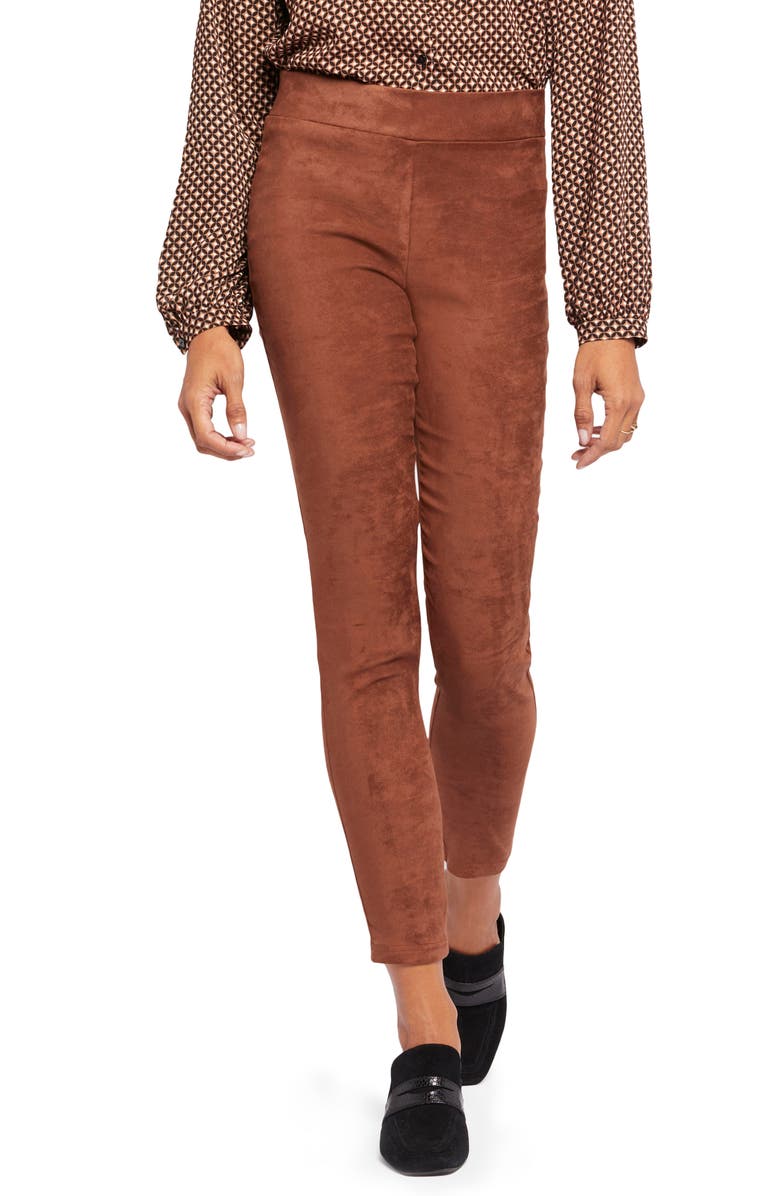 NYDJ Faux Suede Leggings, Main, color, Coffee Bean