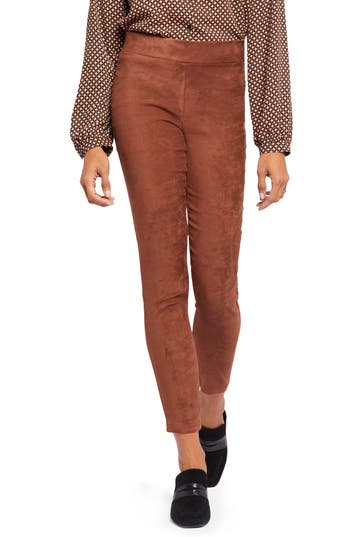 Nydj Faux Suede Leggings In Brown