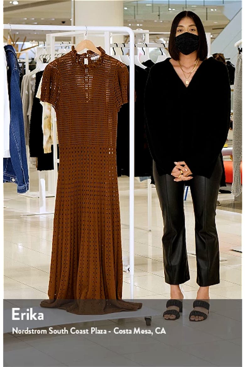 Flounce Sleeve Cotton Blend Crochet Maxi Dress video