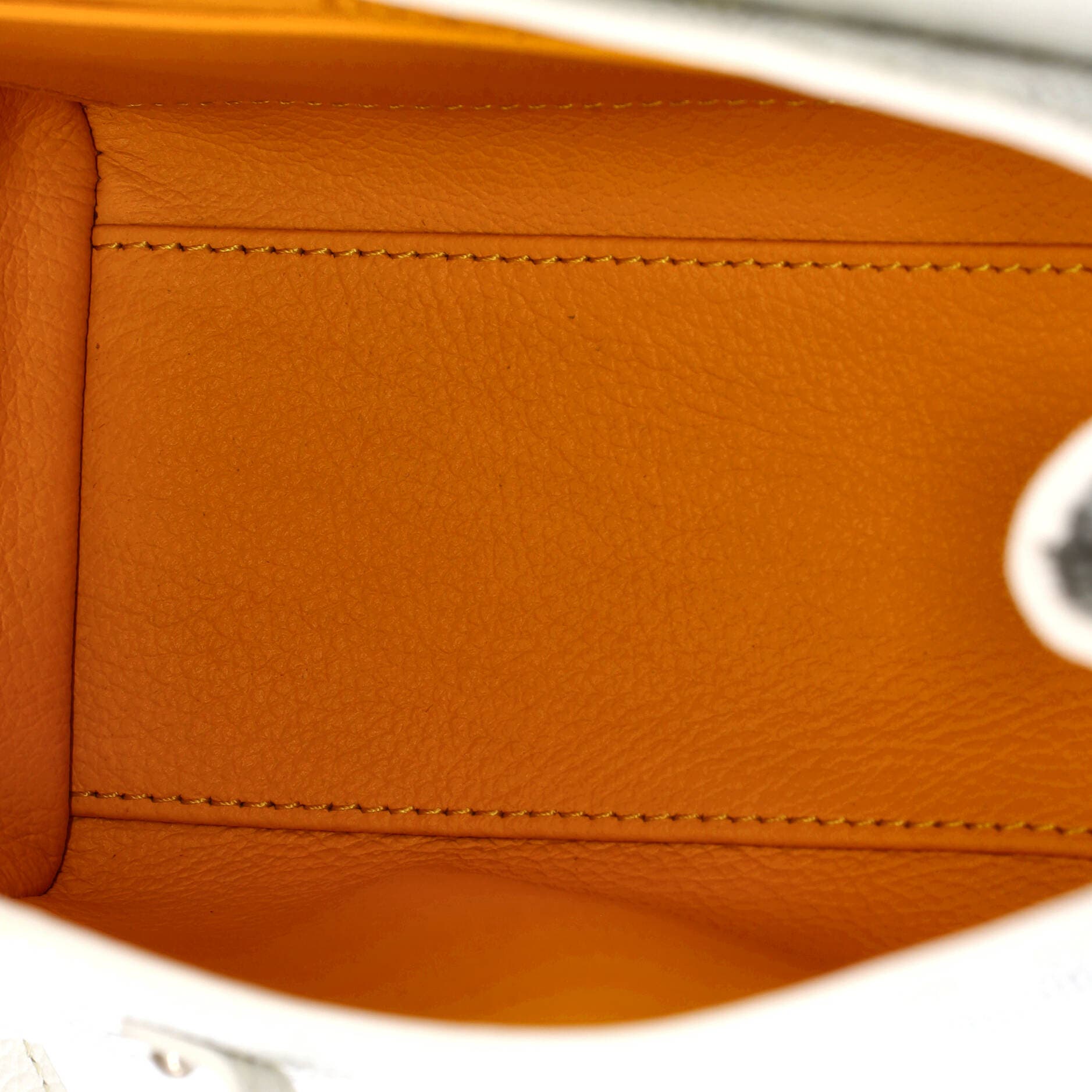 Pre-Owned Goyard Saigon Top Handle Bag Coated Canvas with Leather Mini, Alternate, color, White