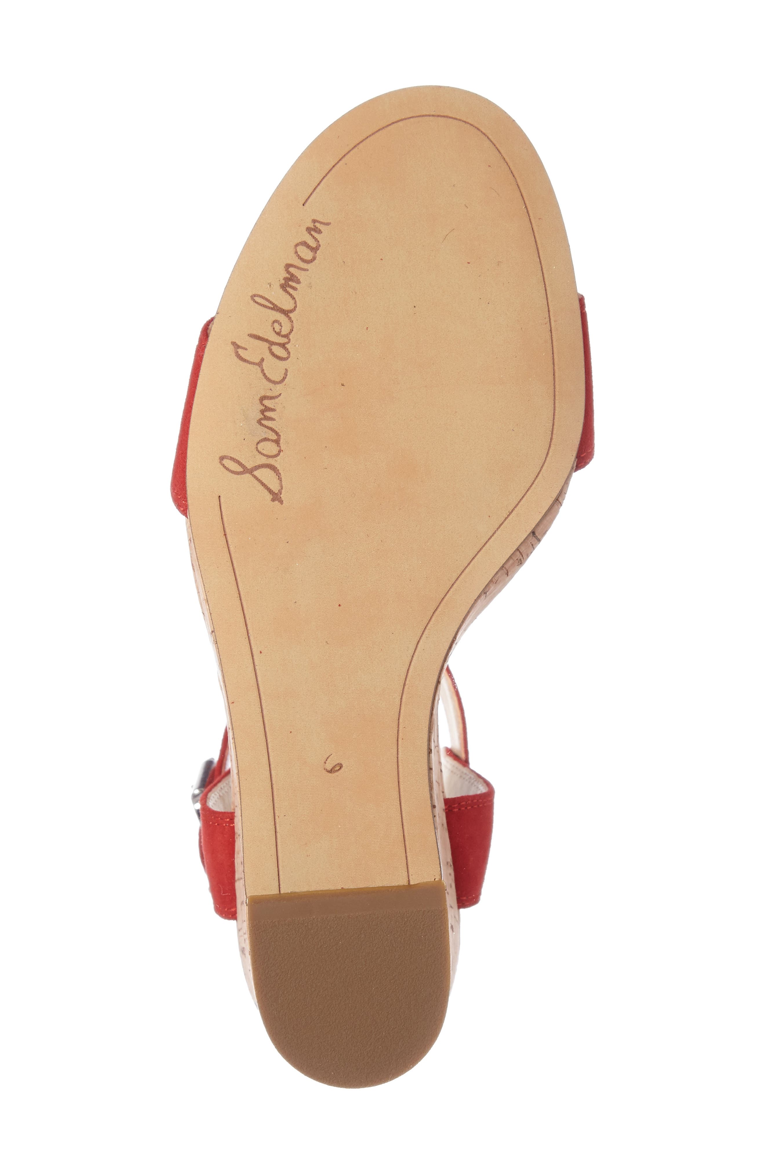 Willow Strappy Wedge Sandal, Alternate, color, PASSION RED SUEDE