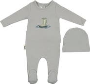 Manière Rain Boot Print Footie & Hat Set