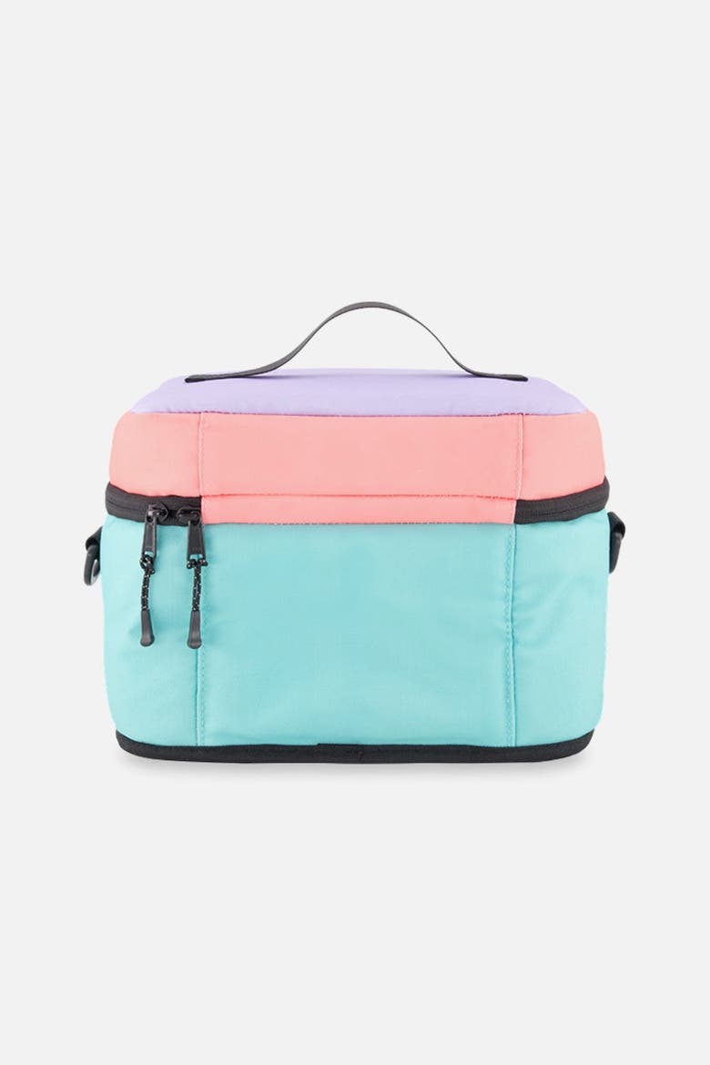Durable Spacious Functional Classic Lunch Box, Alternate, color, Lavender, Turquoise and Orange