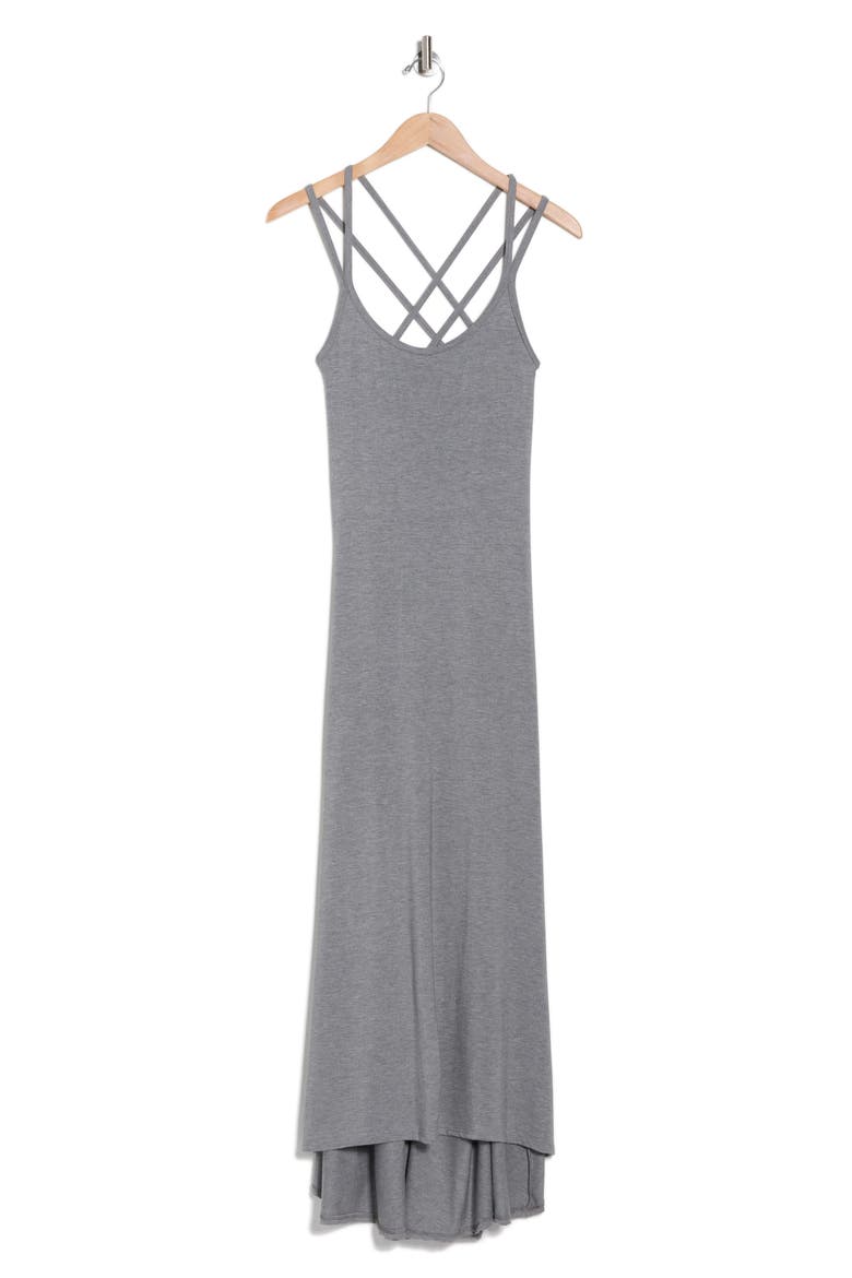 Strappy Maxi Dress, Alternate, color, CHARCOAL