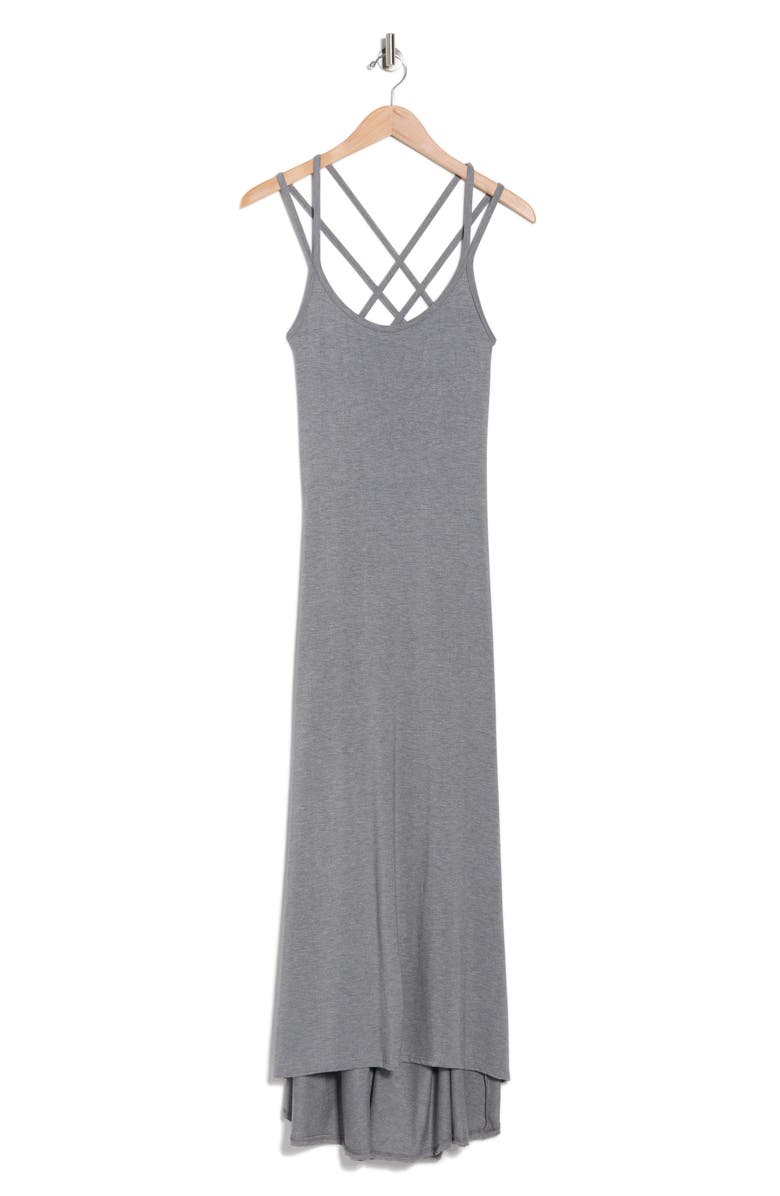 GO COUTURE Strappy Maxi Dress, Alternate, color, Charcoal