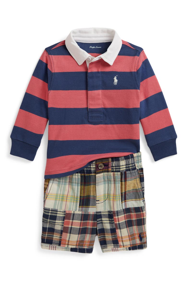 Cotton Two-Piece Shorts Set, Main, color, ADIRONDACK BERRY/ OLD ROYAL