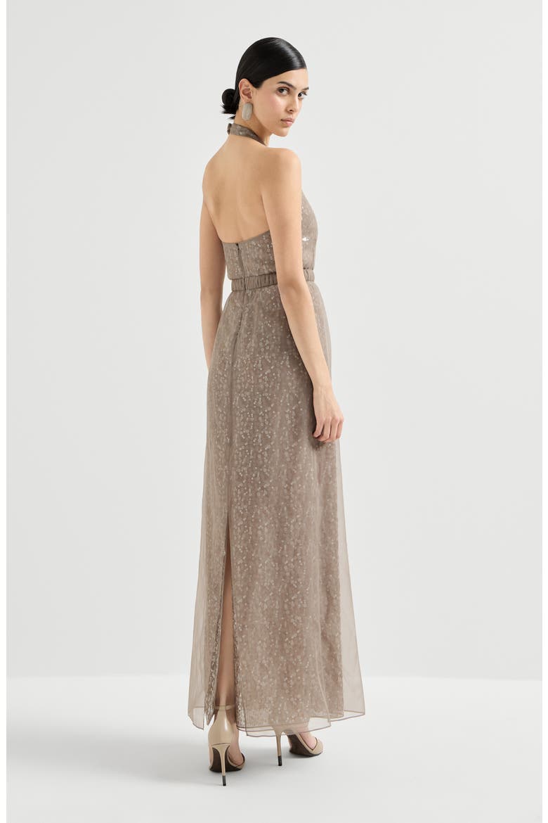 Dazzling embroidery halterneck dress, Alternate, color, Rope