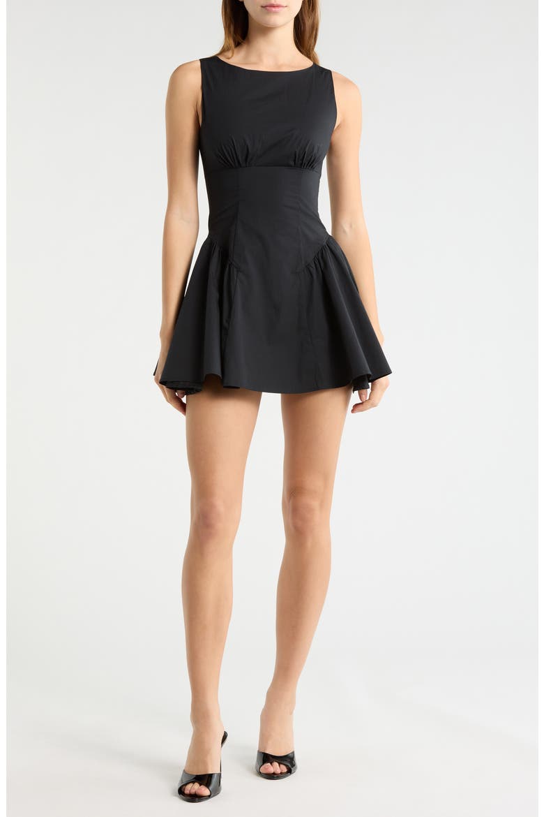 Gwen Flare Minidress, Main, color, BLACK