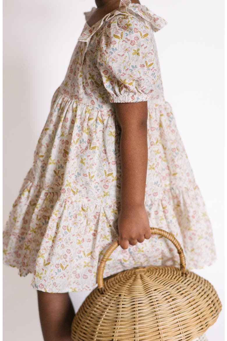 Kids' Floral Tiered Organic Cotton Dress, Alternate, color, FLORET