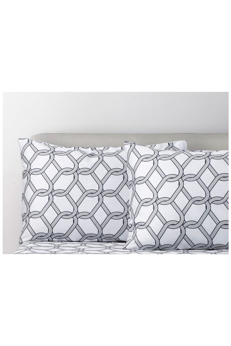 Set of Two Chain Print Pillowcases, Alternate, color, GREY