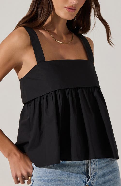 Astr The Label Cotton Babydoll Tank In Black