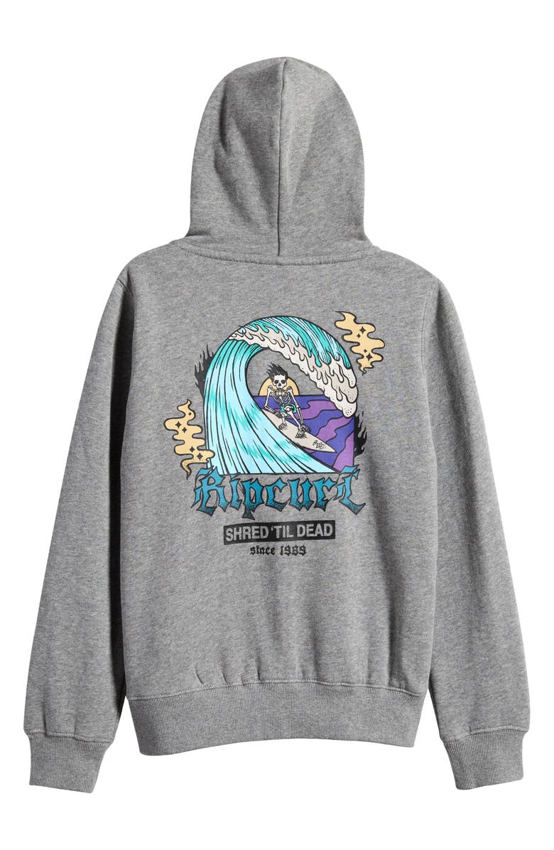 Rip Curl Kids
Shred Until Dead Graphic Zip-Up Hoodie, Alternate, color, Grey Marle